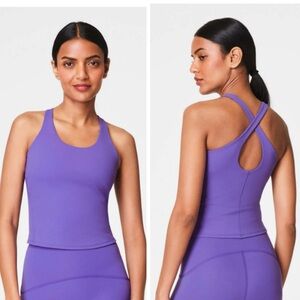 SPANX Get Moving Contour Crossback Shelf Tank in Vibrant Lilac Size Large